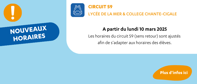 Nouveaux horaires circuit S9 retour